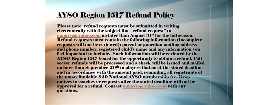 Region 1517 Refund Policy